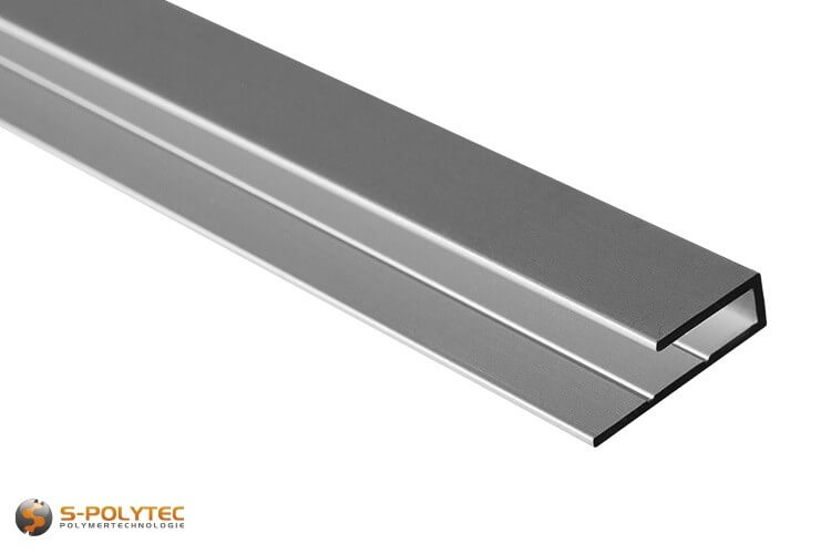 Aluminium U-profiles - Silver anodised ✓ Smooth surfaces ✓ Anodised AW 6063  T6 aluminium ✓ For indoor and outdoor use ✓ From 1 piece ✓