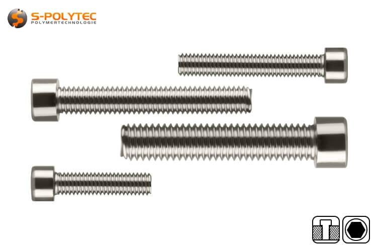 The threaded screws with cylinder head are available in different thread diameters and thread lengths