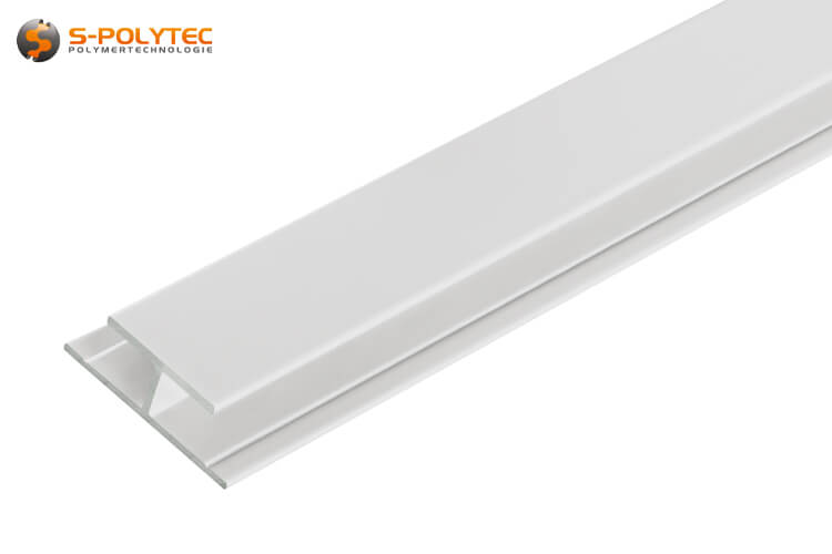 The H-profiles made of solid aluminium with white powder coating are suitable for panels with a thickness of 3mm, 6mm or 8mm