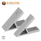 The 45° angle profile connectors for construction profiles are available in three different sizes