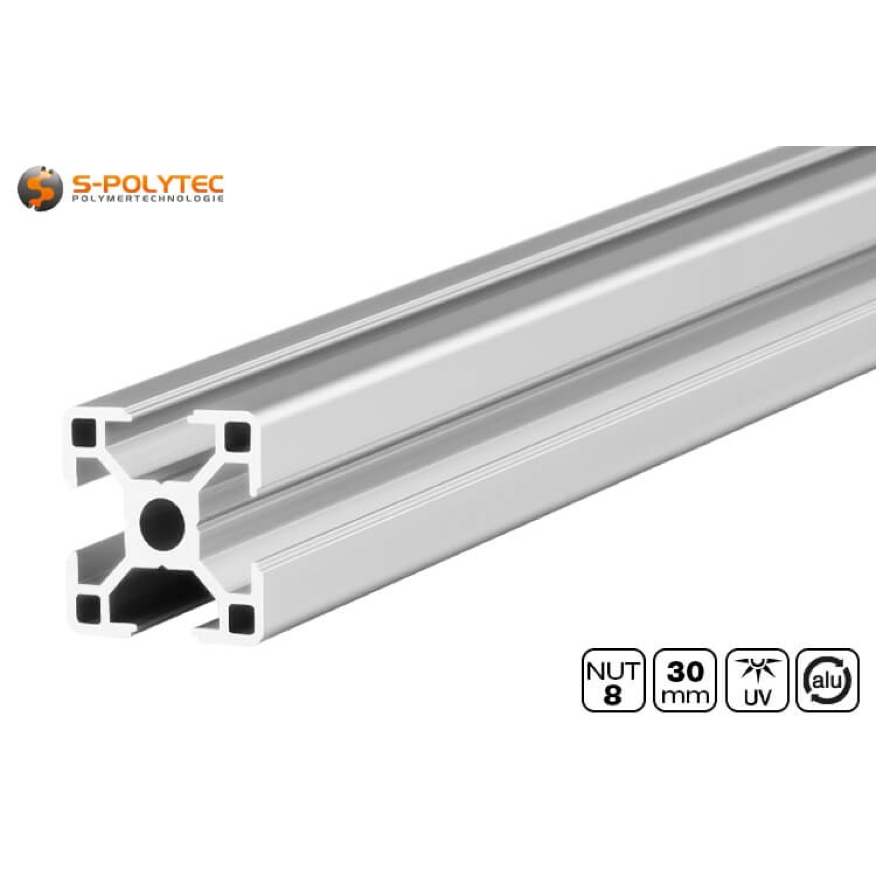 Our silver construction profiles 30x30 groove 8 can be combined with all system profiles type I