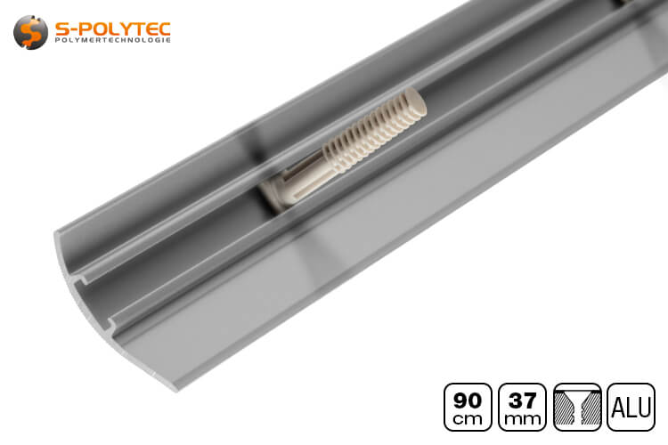 Thanks to flexible slat dowels, the aluminium adjustment profiles compensate for height differences of up to 17.5mm