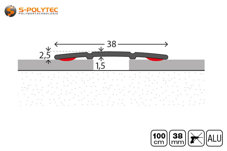 The attractive surfaces of the 38mm profiles are protected during transportation by robust shrink packaging