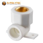 Aqua-Plus PP-R wall connection bracket in white with 1/2 inch internal brass thread