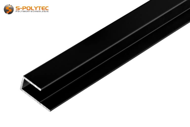 The black U-profiles made of solid aluminium are suitable for finishing panels with a thickness of 3mm, 6mm or 8mm, depending on the version