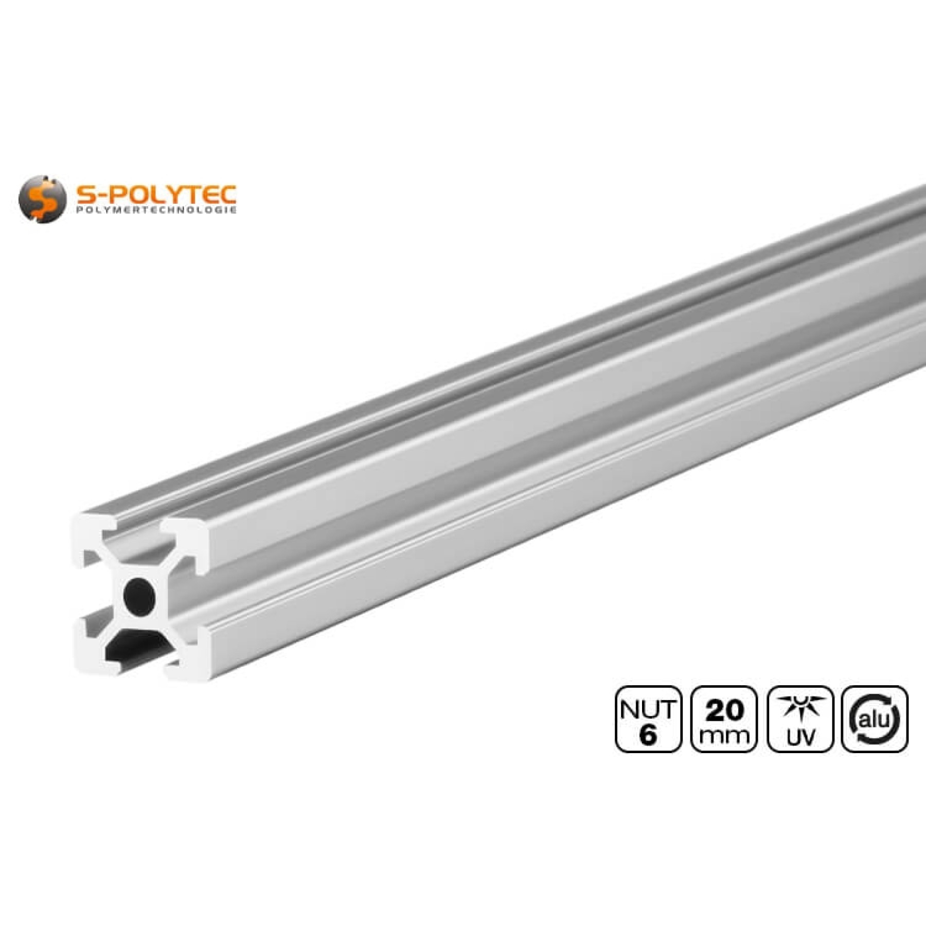 Our silver construction profiles 20x20 groove 6 are compatible with I-type system profiles