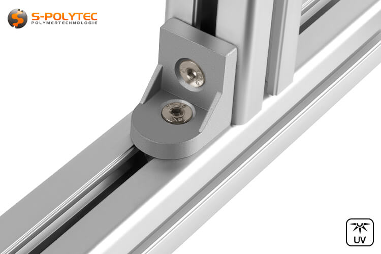 The 90° mounting brackets with countersunk holes are also suitable for wall mounting and outdoor use