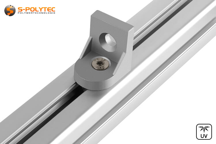 When mounting with sliding nuts, the 90° mounting brackets can also be attached to existing structures