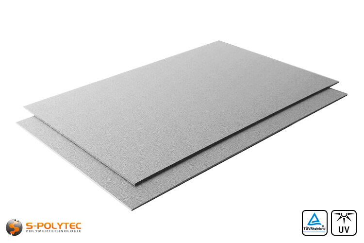 ASA/ABS sheets grey grained 2x1 meter - Price per panel ✓ Many thicknesses ✓