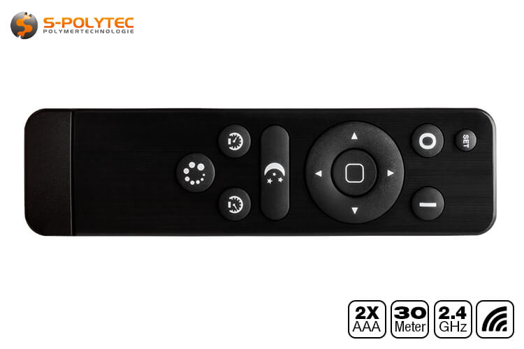 The S-Polylight wireless remote control has express keys for different brightness levels at the touch of a button