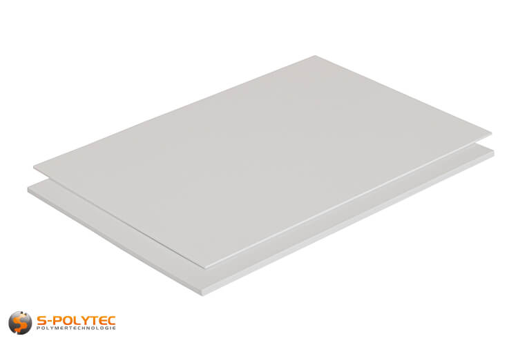 Polystyrene white (similar to RAL9003, signal white) as standard sized sheet 2000mm x 1000mm from 2mm to 5mm thickness