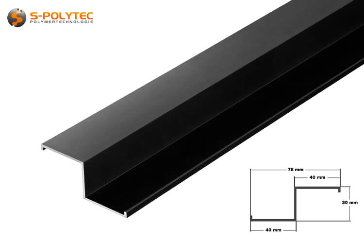 Aluminium Z-profile Black anodised for substructures of facade claddings -  Black anodised aluminium ✓ Corrosion resistant ✓
