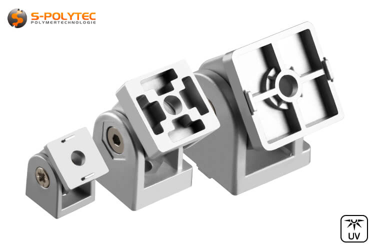 The adjustable angle connectors are available in three sizes to match our construction profiles